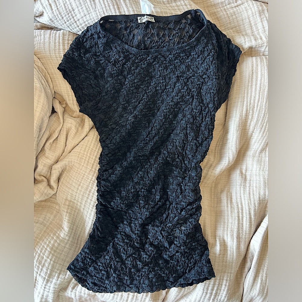 Free People mesh black top.